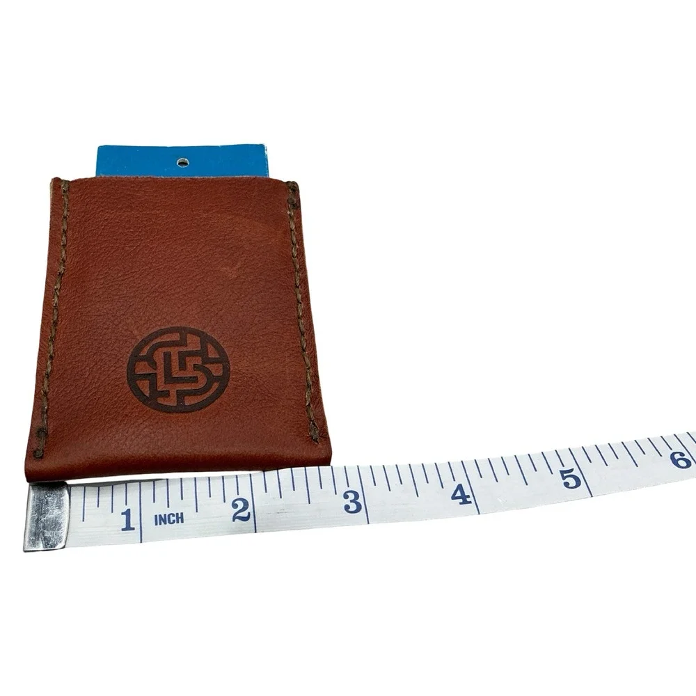Lazarus Artisan Goods Leather Card Holder Persimmon Mission Lazarus Brown Sleeve